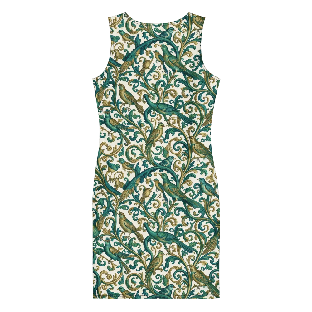 Aviary Arabesque on Bodycon Dress — Back