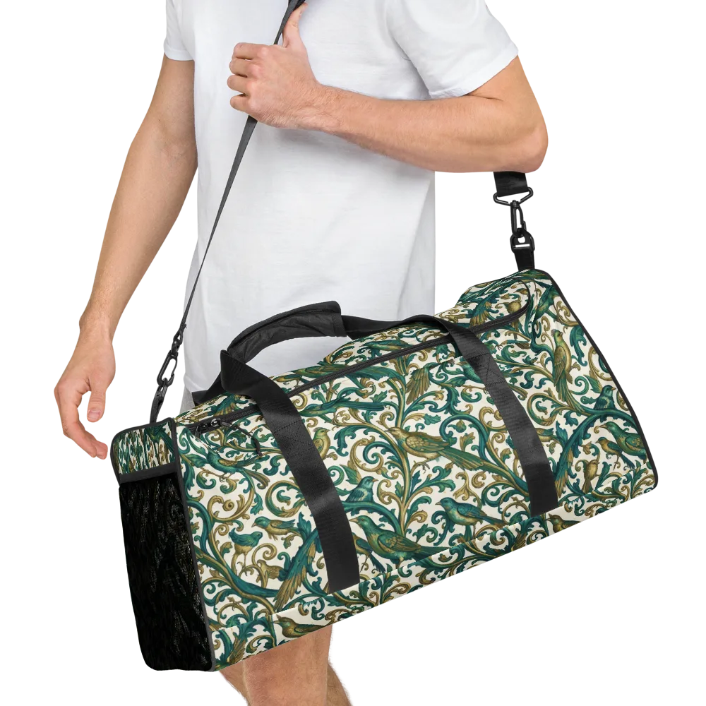 Aviary Arabesque on Duffle Bag — Right Front