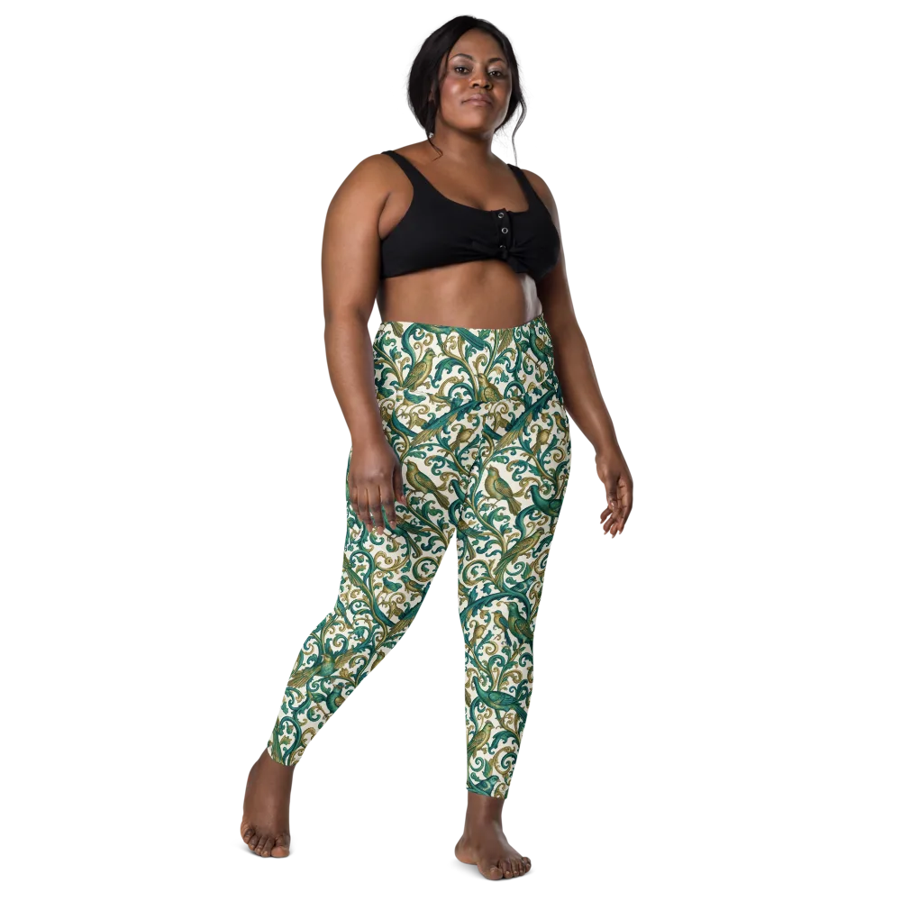 Aviary Arabesque on Leggings with Pockets — Front