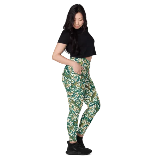 Aviary Arabesque on a Leggings with Pockets