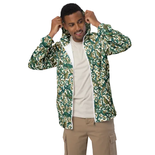 Aviary Arabesque on a Men's Windbreaker