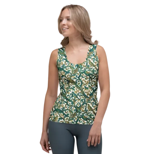 Aviary Arabesque on a Women's Tank Top