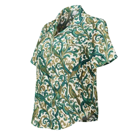 Aviary Arabesque on a Women's Short Sleeve Pajama Top