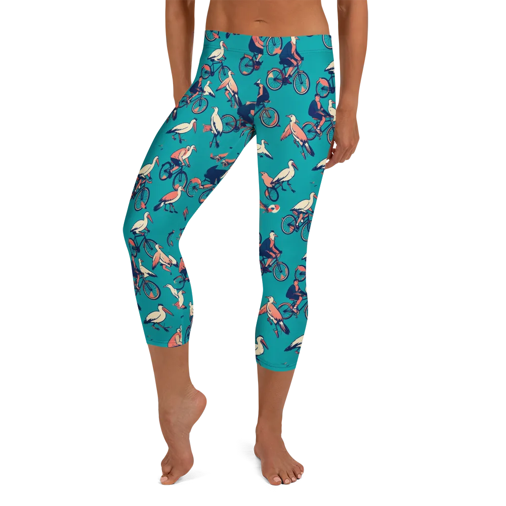 Pedal And Plume on Capri Leggings — Front