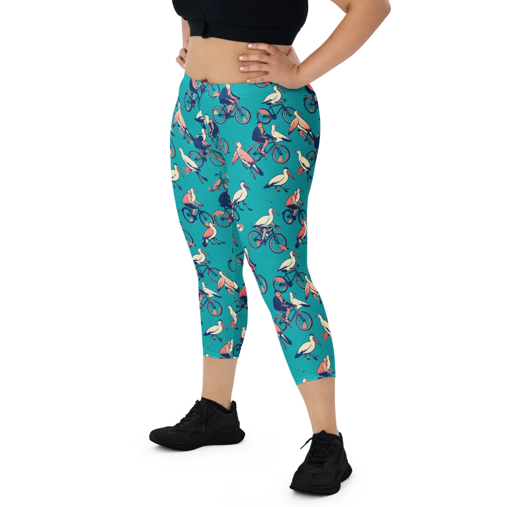 Pedal And Plume on Capri Leggings — Front