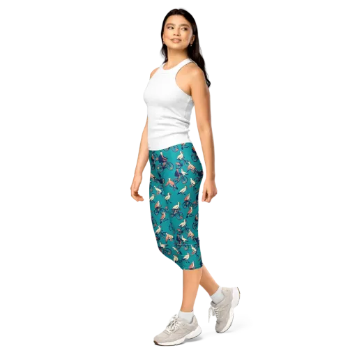 Pedal And Plume on a Capri Leggings