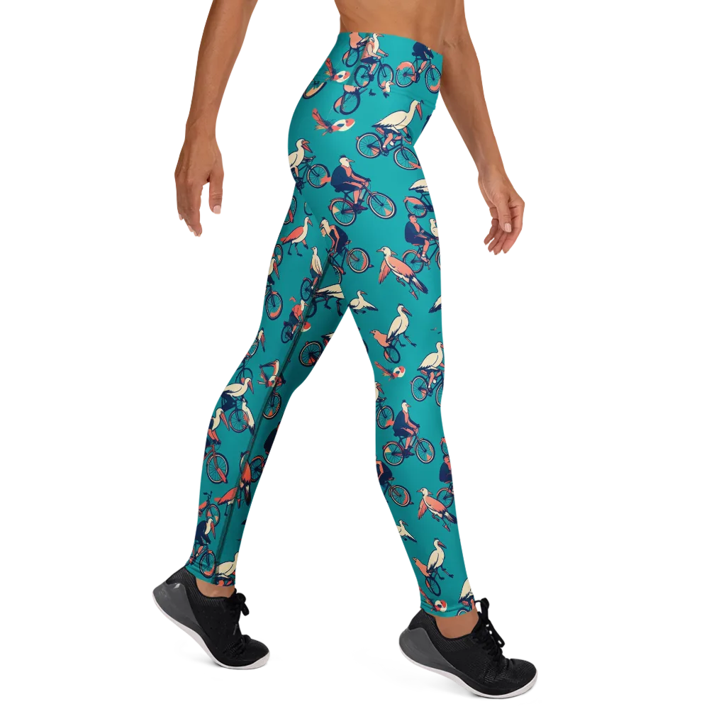 Pedal And Plume on Yoga Leggings — Right