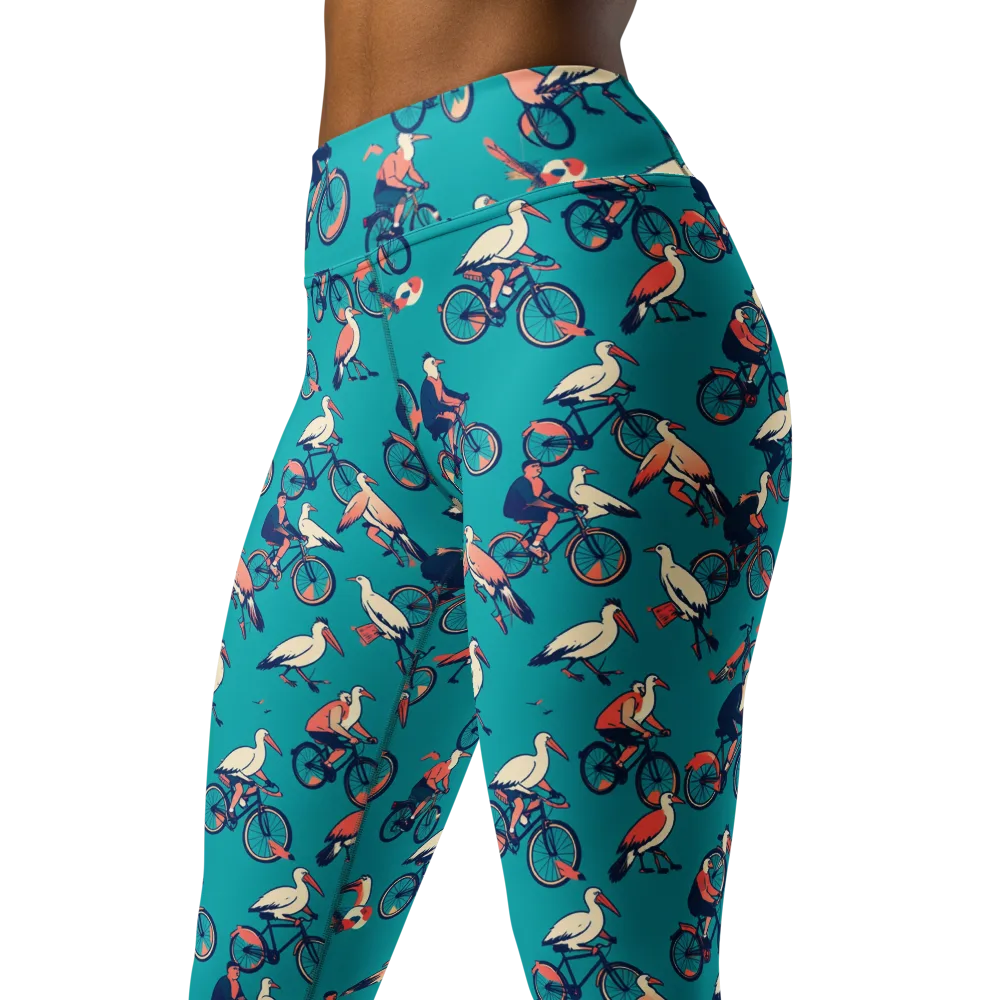 Pedal And Plume on Yoga Leggings — Left Front