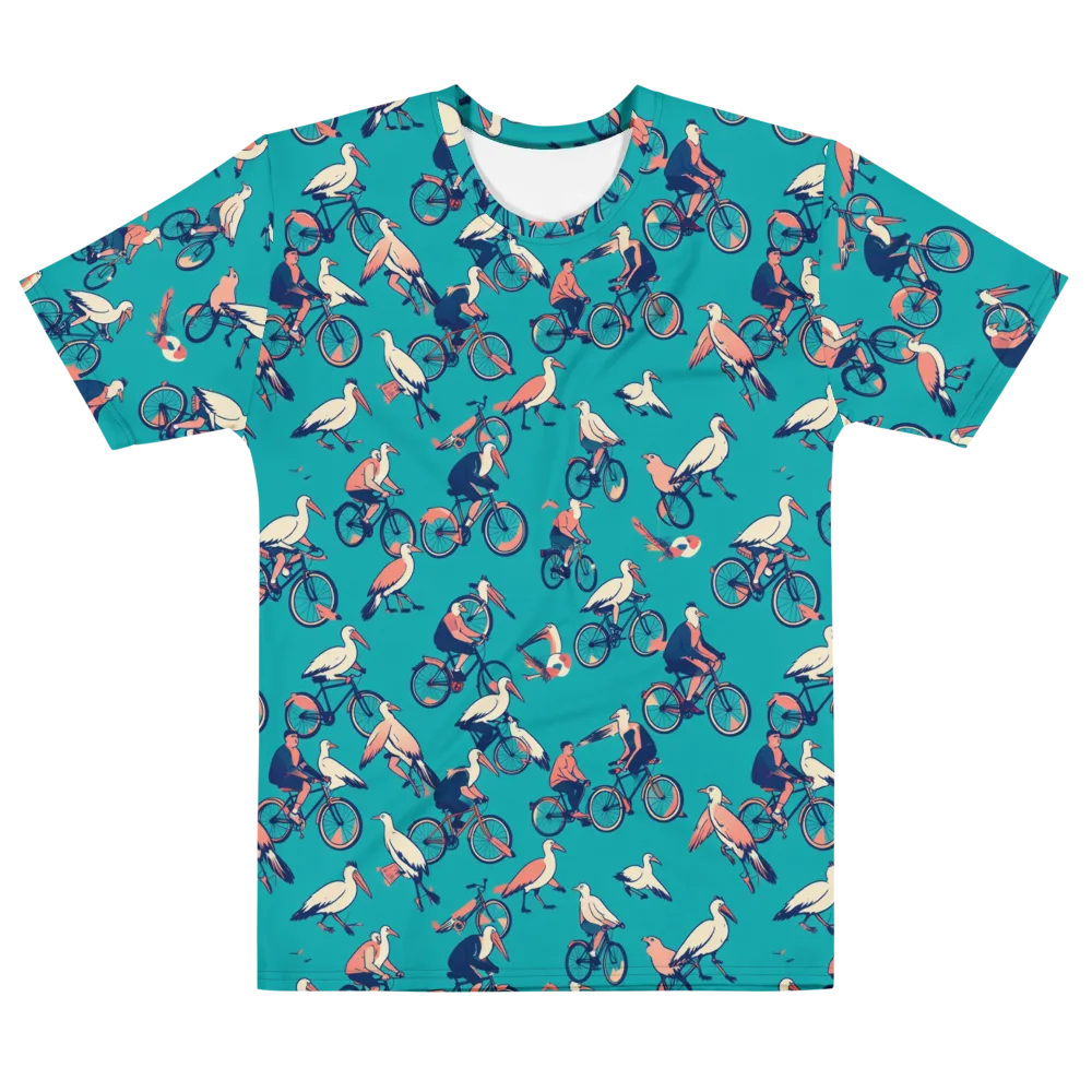 Pedal And Plume on Men's Cotton Crew Neck T-Shirt — Front