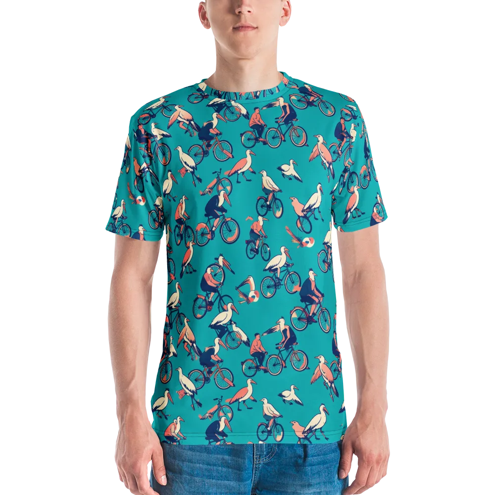 Pedal And Plume on Men's Crew Neck T-Shirt — Front