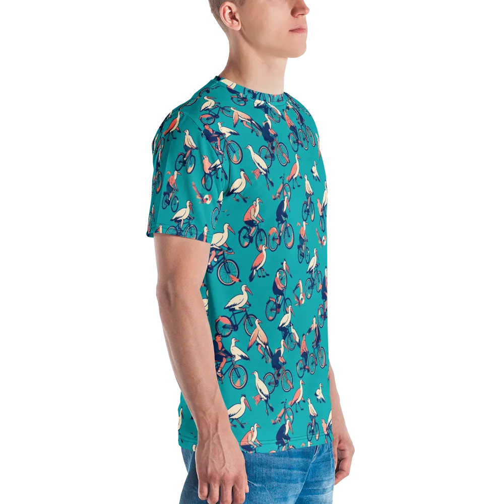 Pedal And Plume on Men's Crew Neck T-Shirt — Right