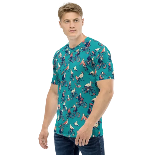 Pedal And Plume on a Men's Crew Neck T-Shirt