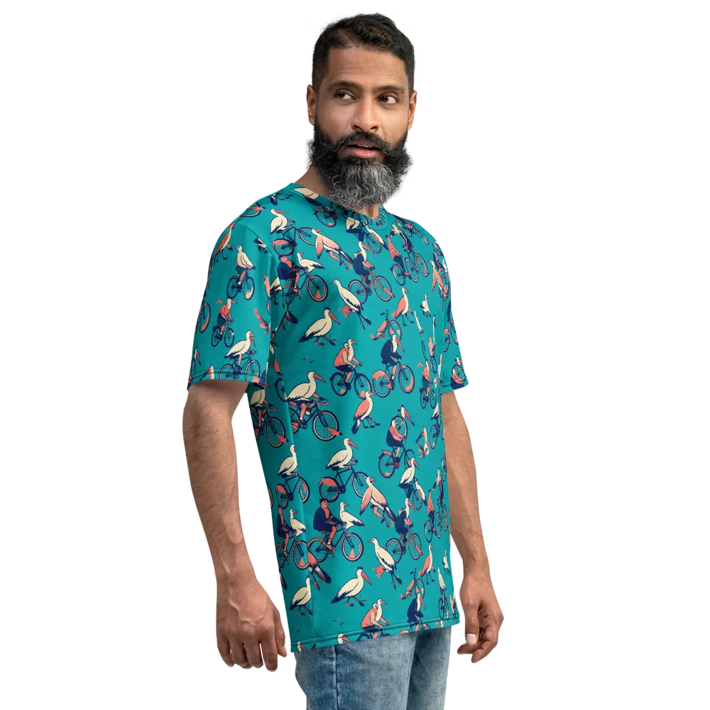 Pedal And Plume on Men's Crew Neck T-Shirt — Right