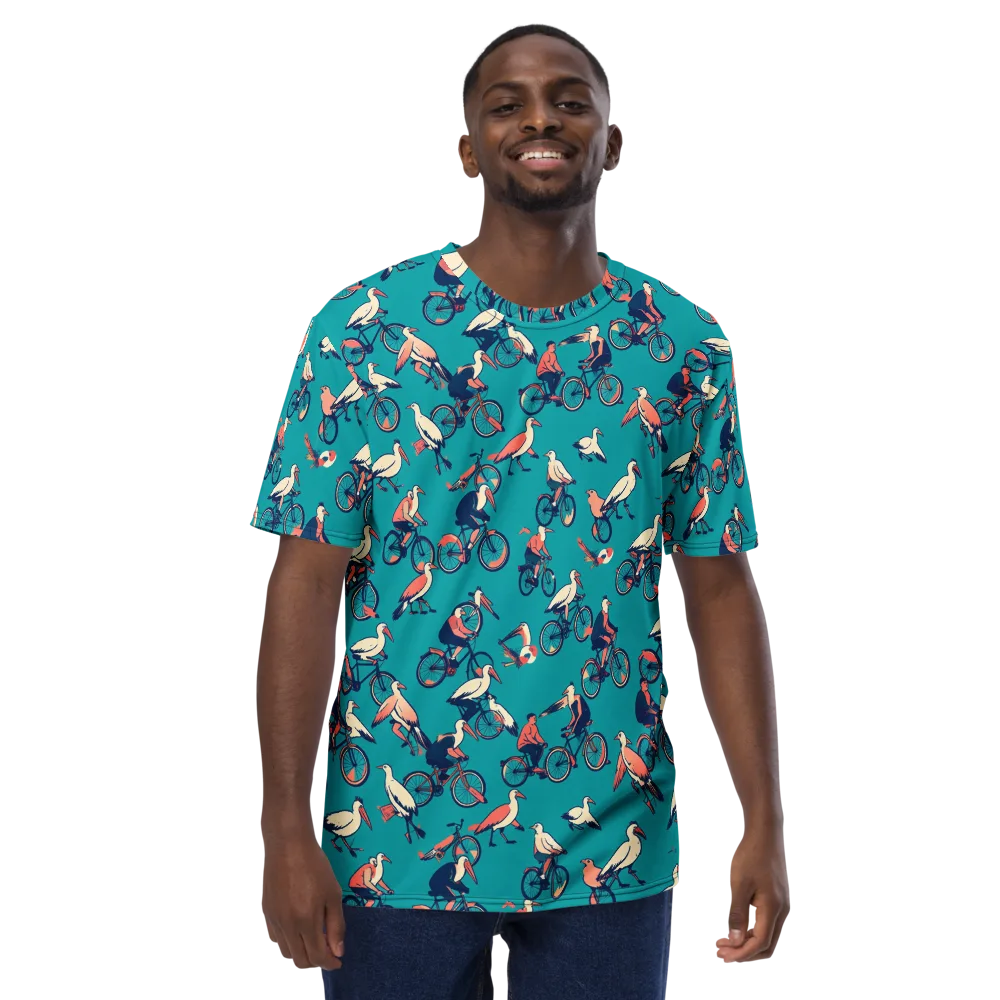 Pedal And Plume on Men's Crew Neck T-Shirt — Front