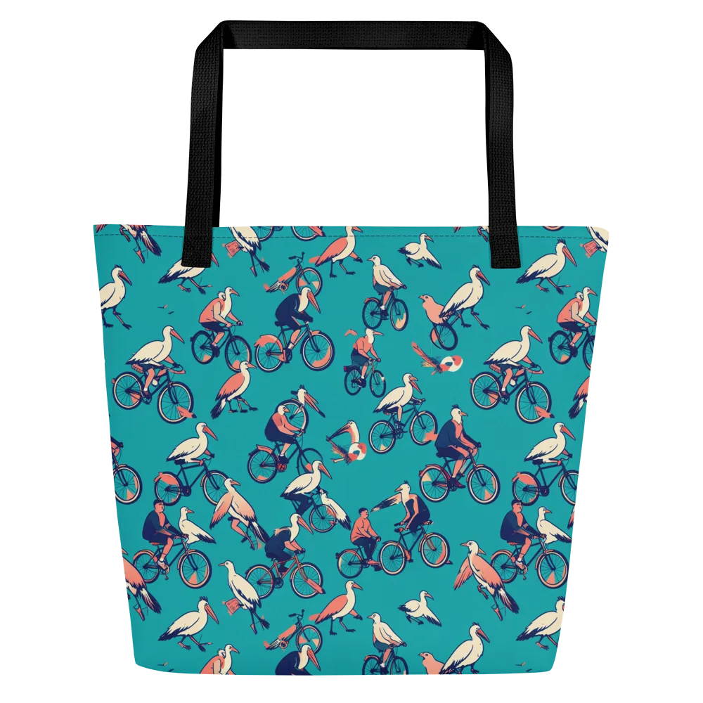 Pedal And Plume on Large Tote Bag W/ Pocket — Front