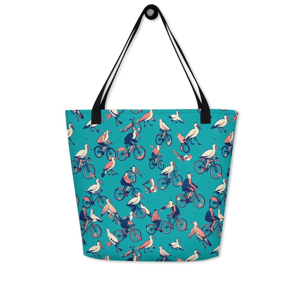 Pedal And Plume on Large Tote Bag W/ Pocket — Front