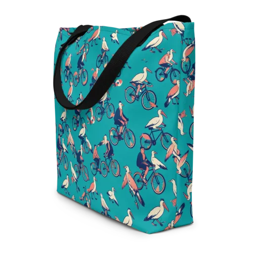 Pedal And Plume on a Large Tote Bag W/ Pocket
