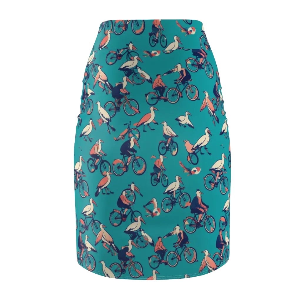 Pedal And Plume on Pencil Skirt — Back