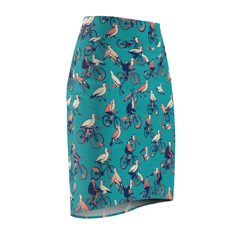 Pedal And Plume on Pencil Skirt — Front Side