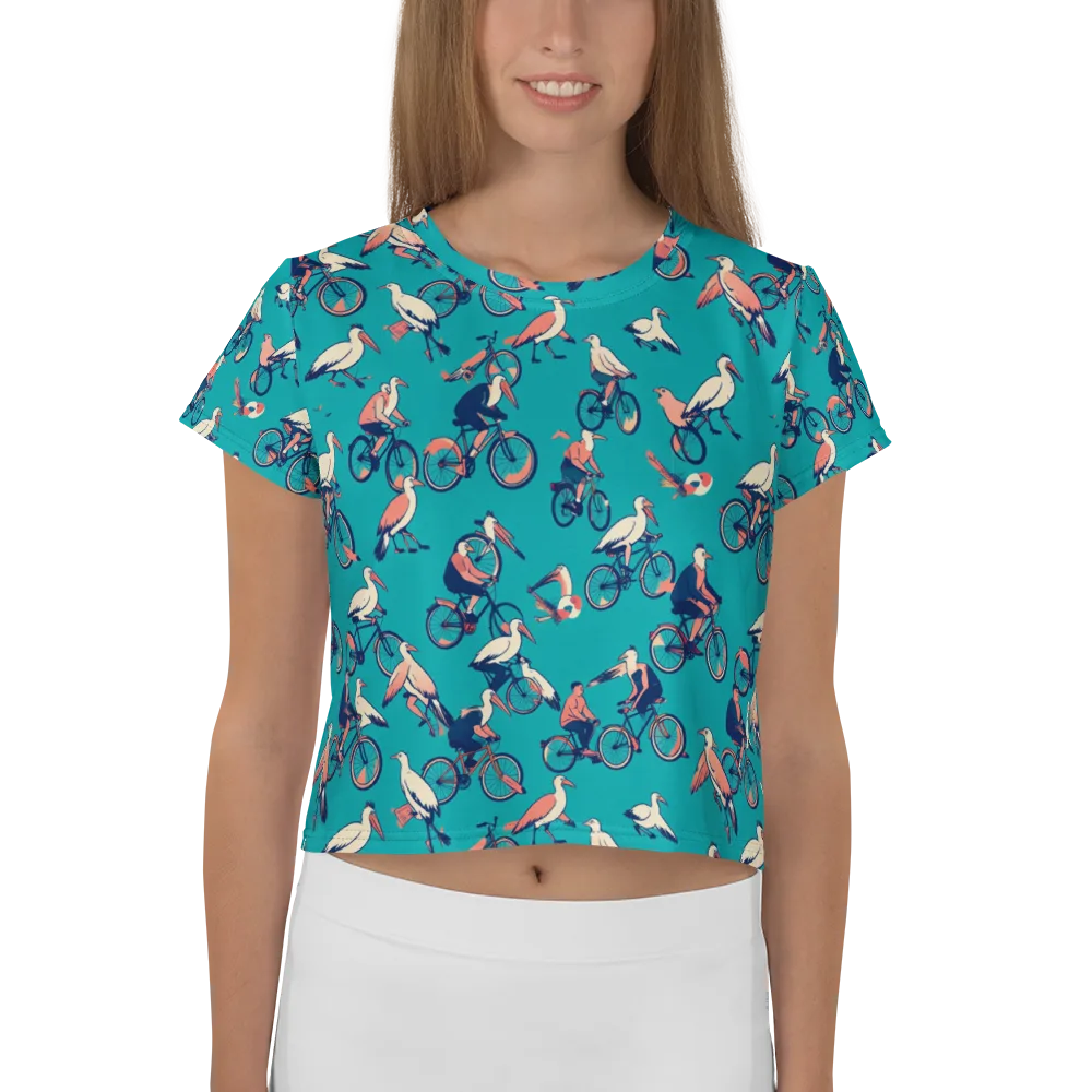 Pedal And Plume on Crop Tee — Front