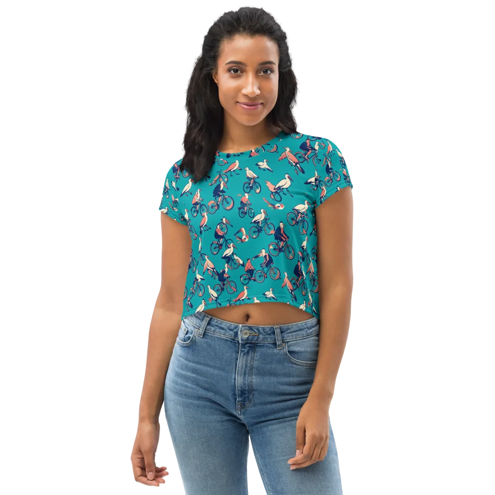 Pedal And Plume on Crop Tee — Front