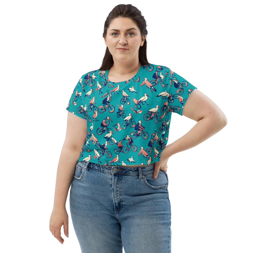Pedal And Plume on Crop Tee — Front