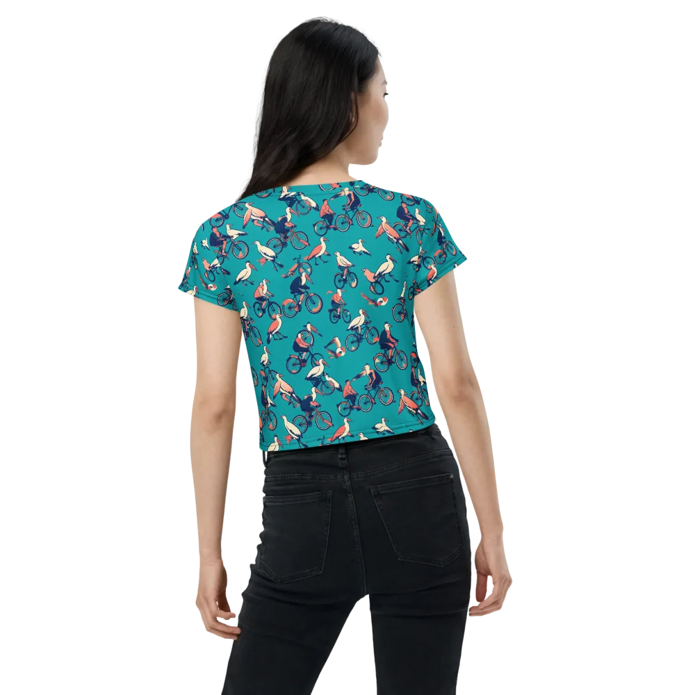 Pedal And Plume on Crop Tee — Back
