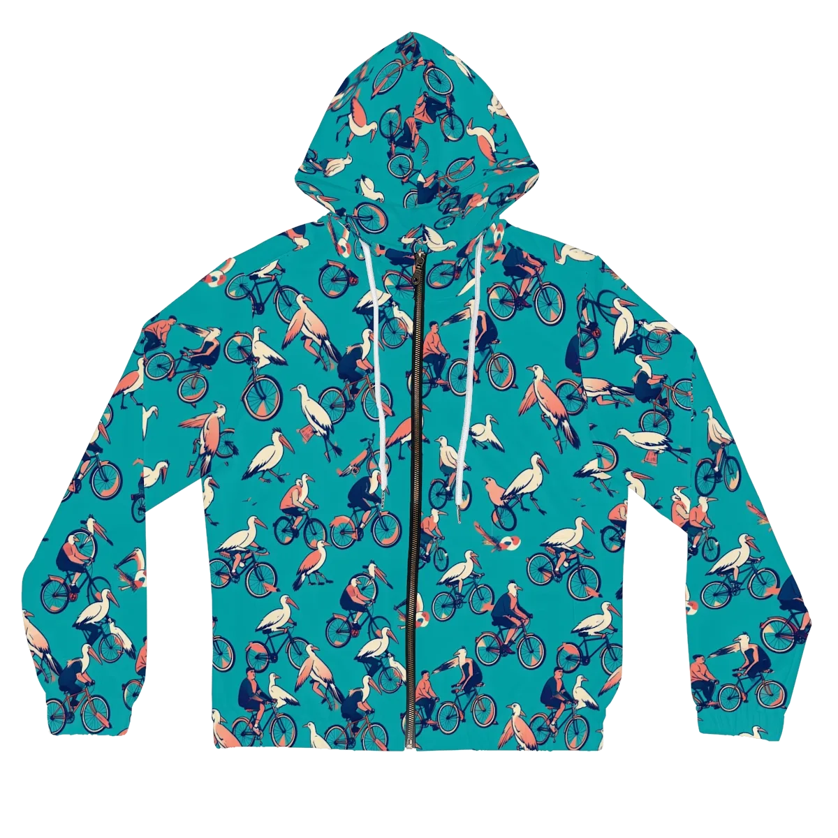 Pedal And Plume on Women's Full-Zip Hoodie — Front