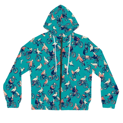 Pedal And Plume on a Women's Full-Zip Hoodie