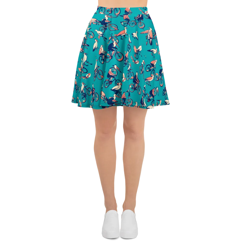 Pedal And Plume on Skater Skirt — Front