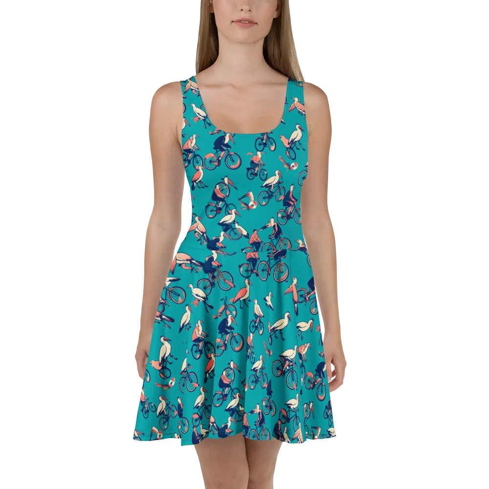Pedal And Plume on Skater Dress — Front