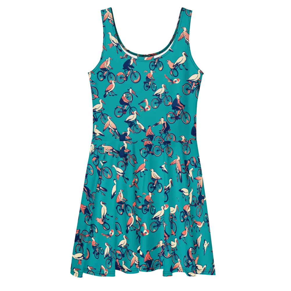 Pedal And Plume on Skater Dress — Front