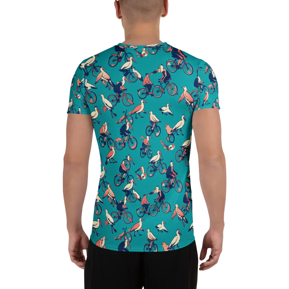 Pedal And Plume on Men's Athletic T-Shirt — Back
