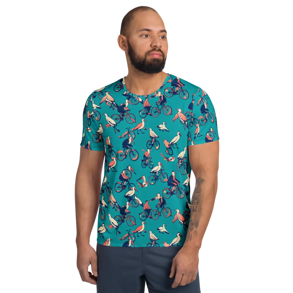 Pedal And Plume on Men's Athletic T-Shirt — Front