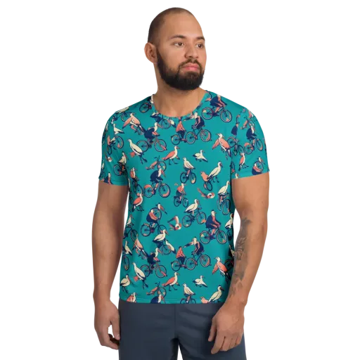 Pedal And Plume on a Men's Athletic T-Shirt