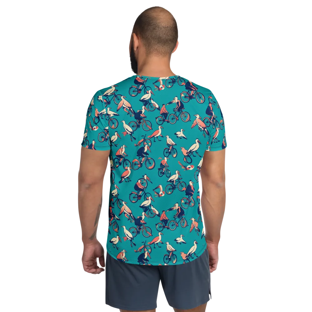 Pedal And Plume on Men's Athletic T-Shirt — Back
