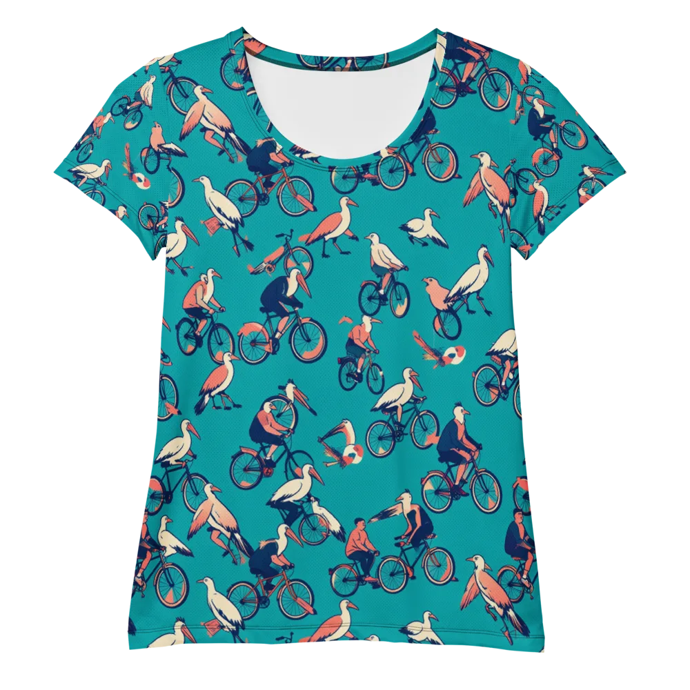 Pedal And Plume on Women's Athletic T-Shirt — Front