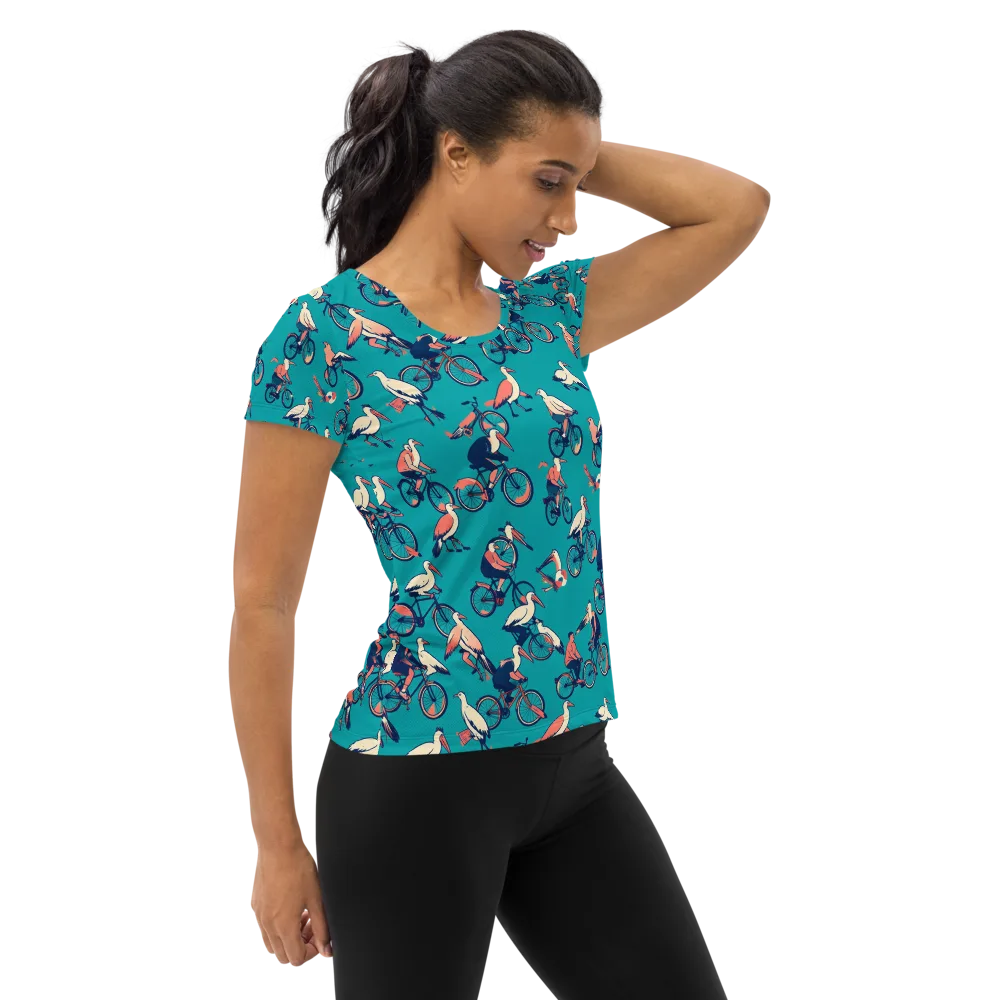 Pedal And Plume on Women's Athletic T-Shirt — Right