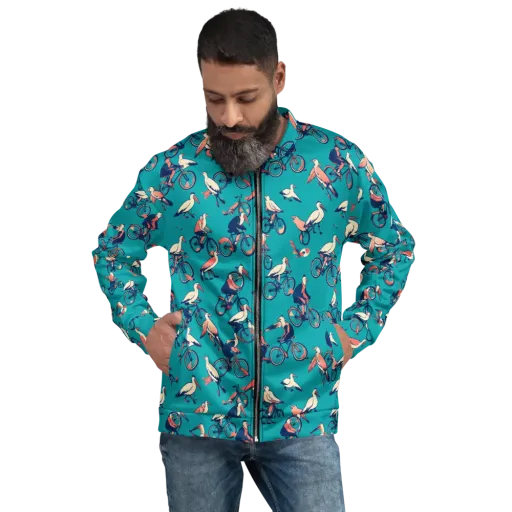 Pedal And Plume on a Bomber Jacket