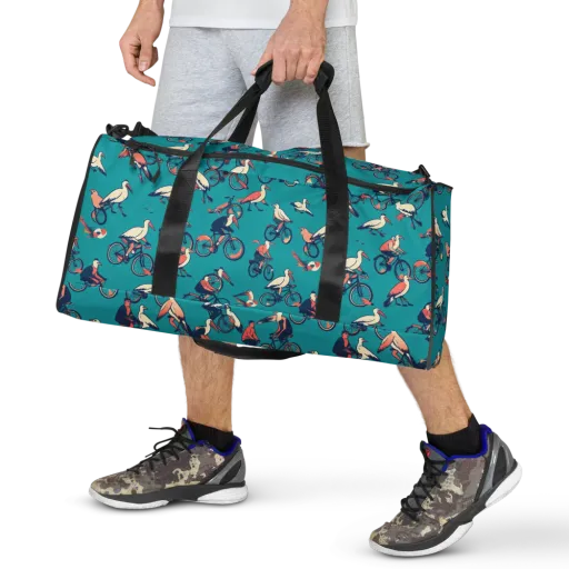 Pedal And Plume on a Duffle Bag