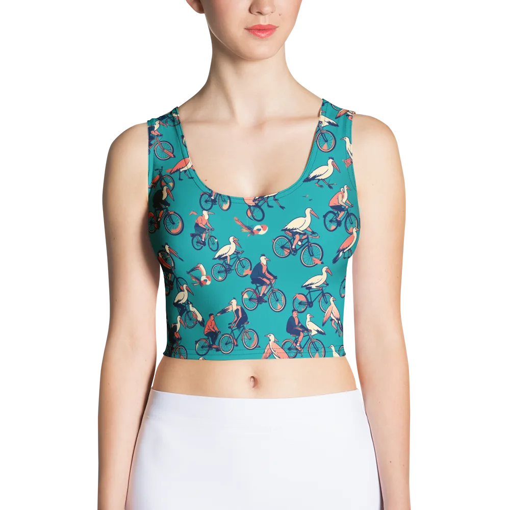Pedal And Plume on Crop Top — Front
