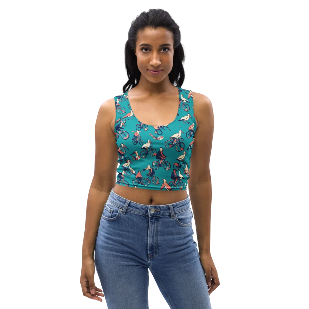 Pedal And Plume on Crop Top — Front