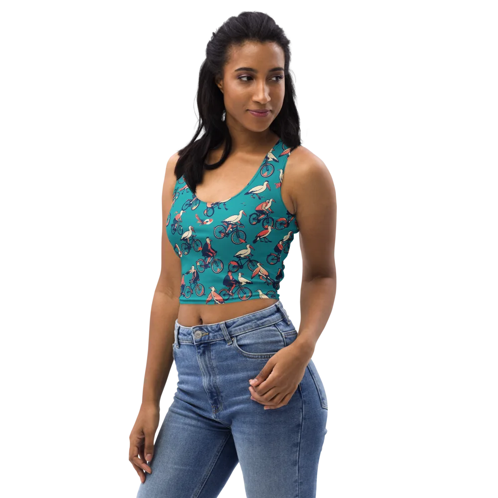 Pedal And Plume on Crop Top — Left Front