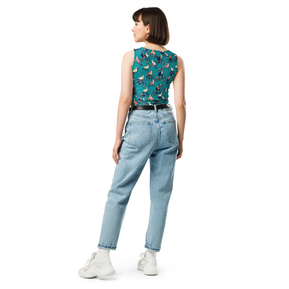 Pedal And Plume on Crop Top — Back