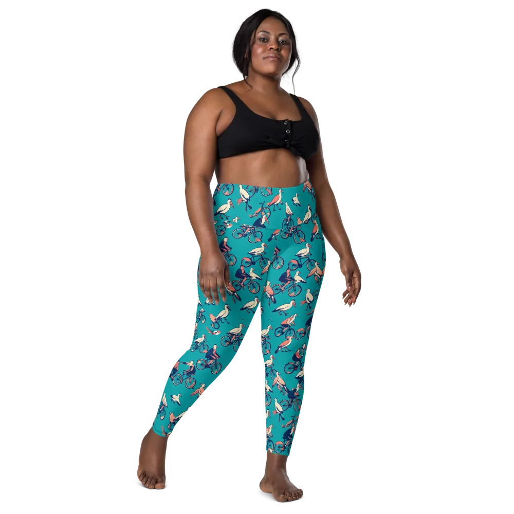 Pedal And Plume on Leggings with Pockets — Front