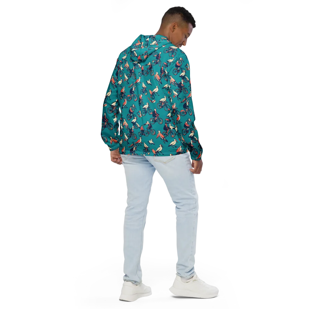 Pedal And Plume on Men's Windbreaker — Back