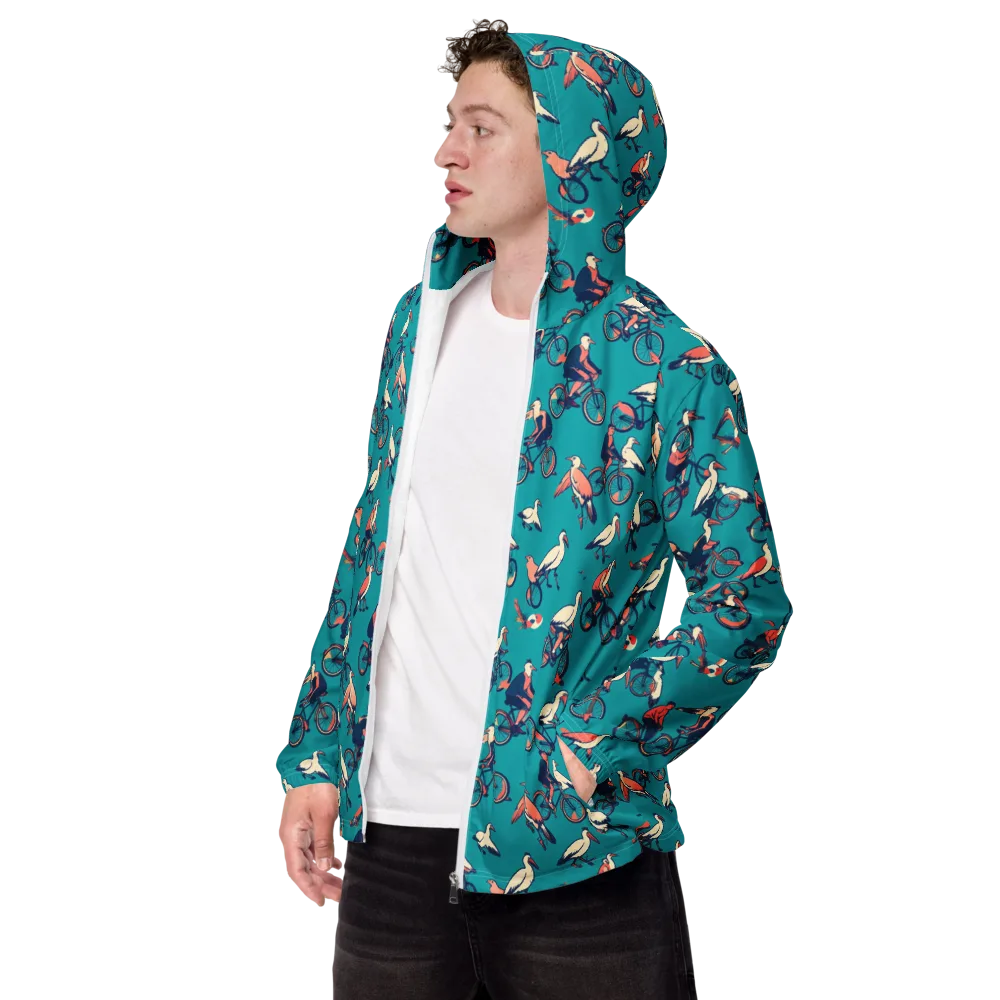 Pedal And Plume on Men's Windbreaker — Left Front