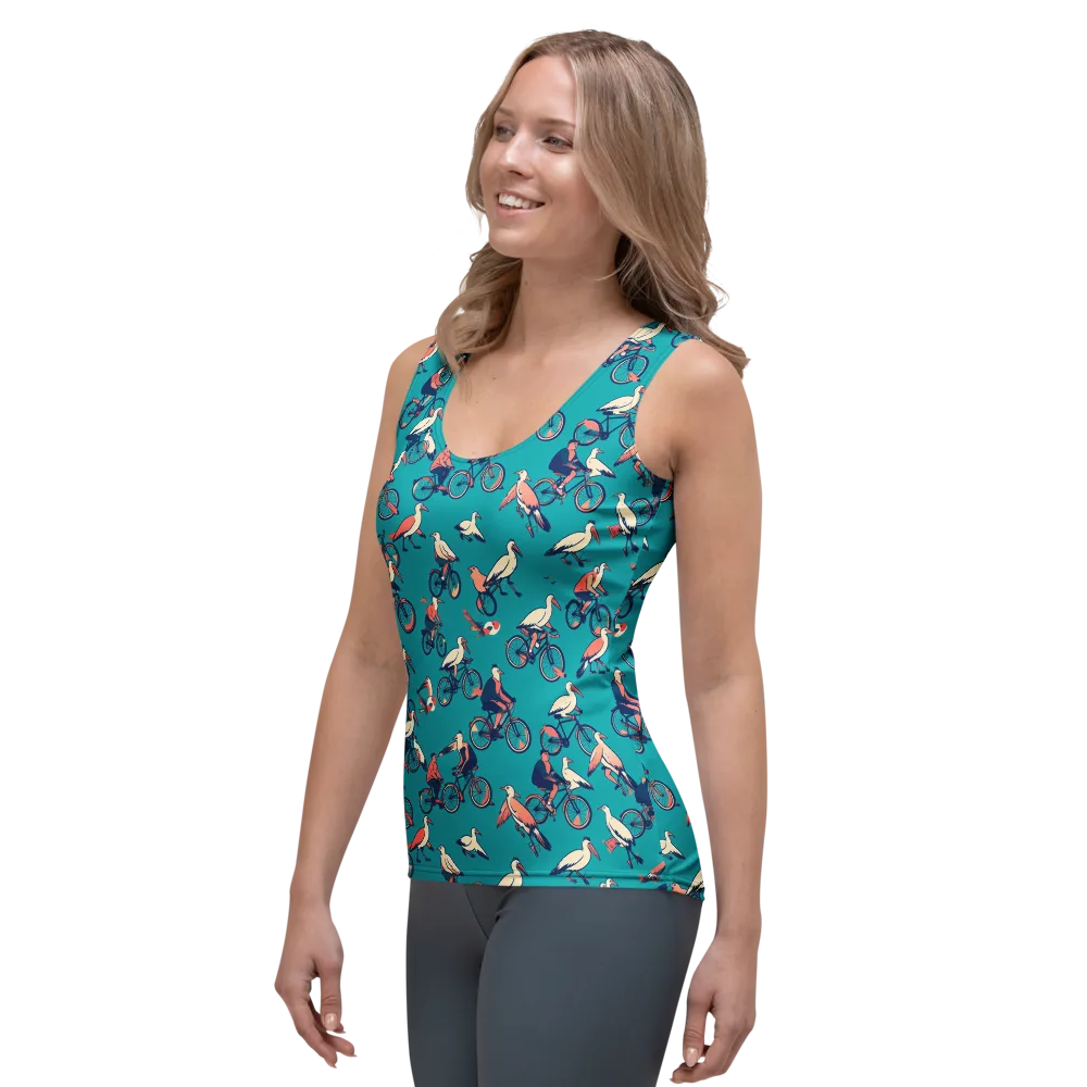 Pedal And Plume on Women's Tank Top — Left Front