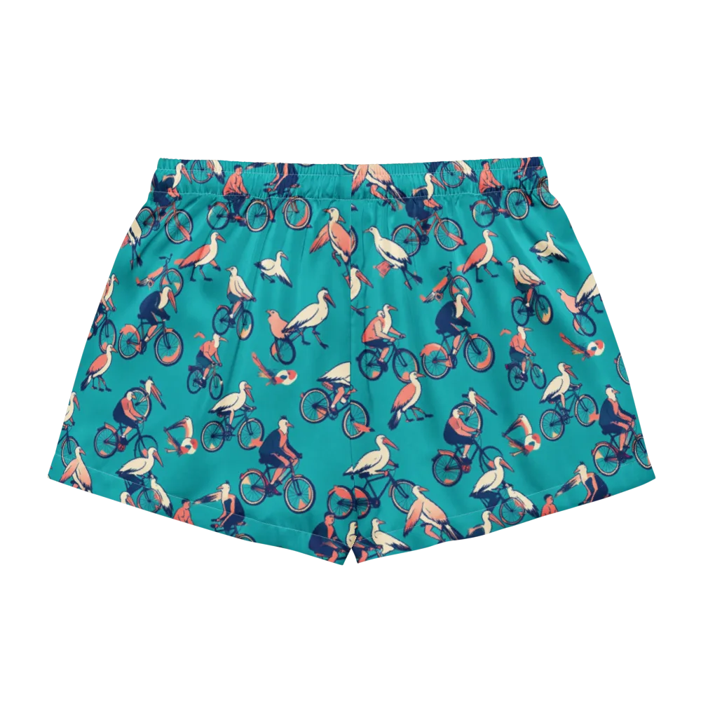 Pedal And Plume on Women's Pajama Shorts — Back