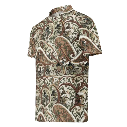 Storks in Motion on a Men's Slim Fit Polo Shirt
